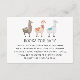 Cartão De Informações Llama Books for Baby | Baby Shower Library Request