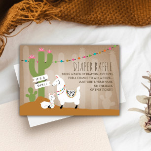 Cartão De Informações Lllama Mama + Fralda Raffle