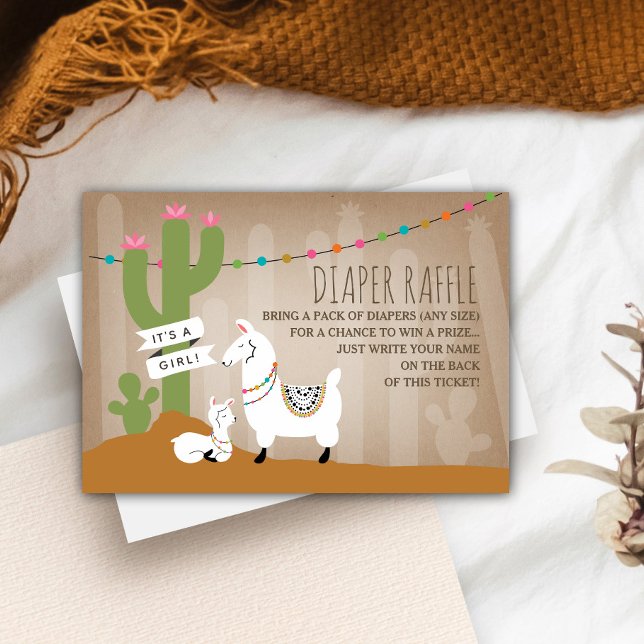 Cartão De Informações Lllama Mama + Fralda Raffle (Criador carregado)