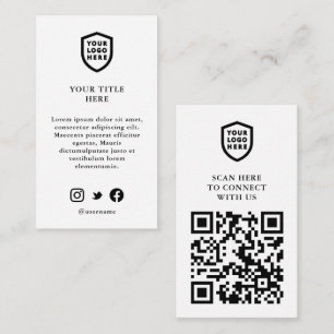 Cartão De Informações Logotipo corporativo do código QR da empresa
