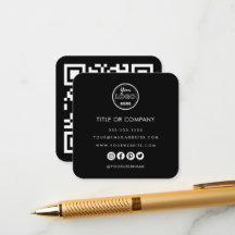 Logotipo profissional mínimo Código Qr preto