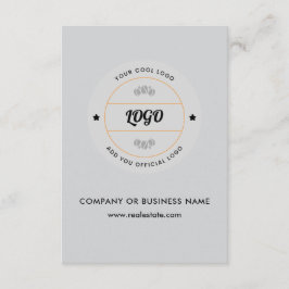 Cartão De Informações Logotipo Redondo Simples de Negócios & Texto Perso