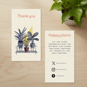 Cartão De Informações Loja de Plantas Moderna Obrigado