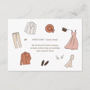 Cartão De Informações Looks Ilustrados Cores de Casamento & Código de Ve