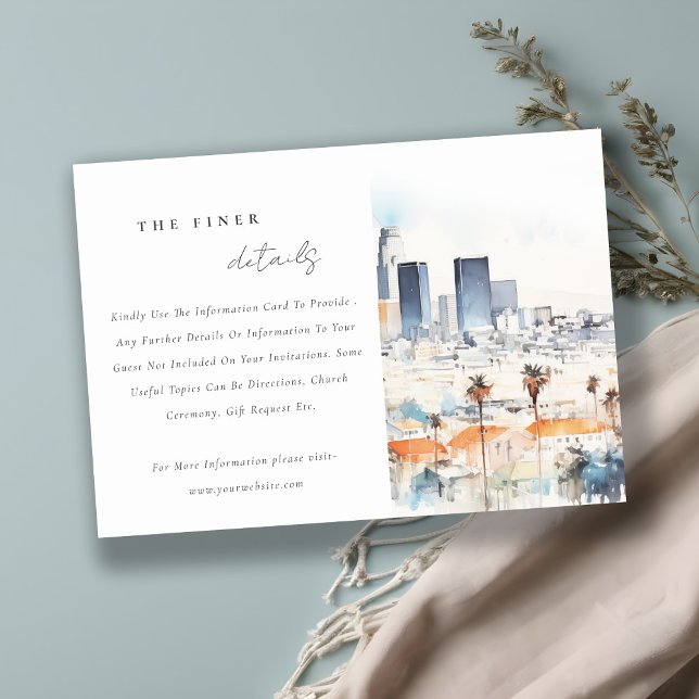 Cartão De Informações Los Angeles, Detalhes do Casamento de Aquarela na  (Criador carregado)