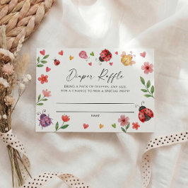 Cartão De Informações Love Bug Diaper Raffle Ticket