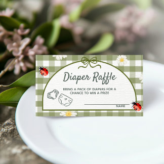 Cartão De Informações Love Bug Diaper Raffle Ticket Enclosure Card