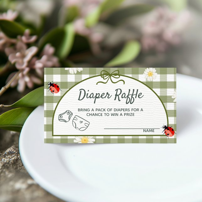 Cartão De Informações Love Bug Diaper Raffle Ticket Enclosure Card (Criador carregado)
