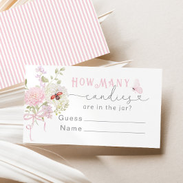 Cartão De Informações Love Bug How many Candies Baby Shower