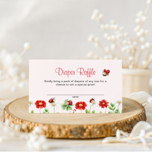 Cartão De Informações Love Bug Ladybug Baby Chá Floral Diaper Sorteio
