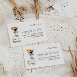 Cartão De Informações Love is Brewing Blue Bow Coffee Bridal Shower