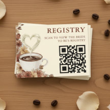 Love is Brewing Floral Coffee QR Code Registry