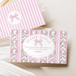 Cartão De Informações Love Shack Baby Bow Diaper raffle ticket