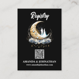 Cartão De Informações Lua crista celestial, noz-silhueta noturna