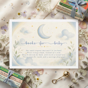 Cartão De Informações Lua e Estrelas Sobre a lua Baby Shower