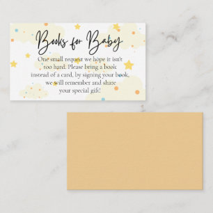 Cartão De Informações Lua e Stars Livros para Bebê