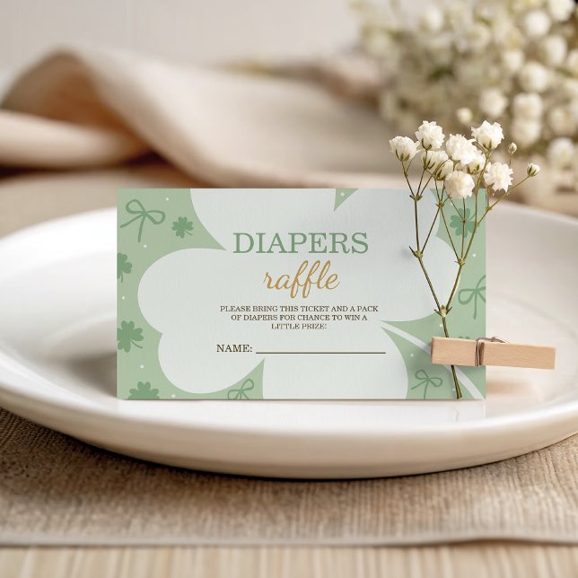 Cartão De Informações Lucky Charm Diaper Raffle Card (Criador carregado)