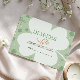 Cartão De Informações Lucky Charm Diaper Raffle Card