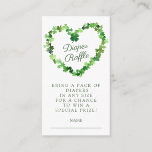 Cartão De Informações Lucky Little Shamrock Fralda Raffle
