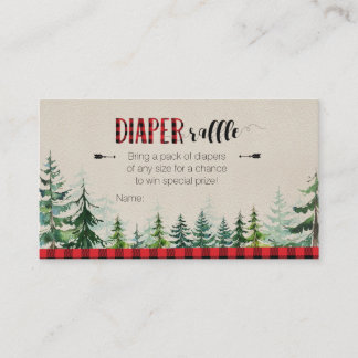Cartão De Informações Lumberjack Red Xadrez - Fralda Raffle Card