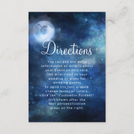 Cartão De Informações Lunar Sky Direções de Casamento Celestial da Lua C