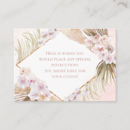 Cartão De Informações Lush Pink e Dourado Watercolor Floral
