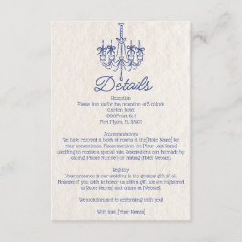 Cartão De Informações Lustre Candeeiro Desenhado à Mão Casamento Detalhe