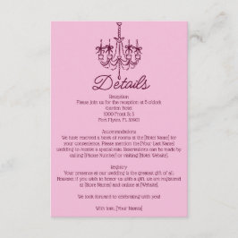 Cartão De Informações Lustre Desenho à Mão Casamento Detalhes