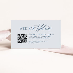 Cartão De Informações Luxe Light Azul Poeirento Código QR do Site de C