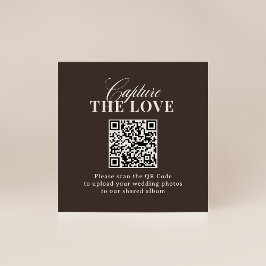 Cartão De Informações Luxe Marrom | Código QR Casamento Capture o Amor