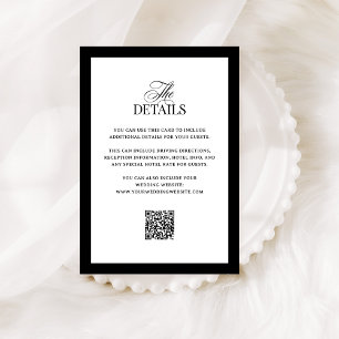 Cartão De Informações Luxo Clássico Detalhes do Convidado de Casamento