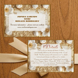 Cartão De Informações Luxury Gold Ornate Royal Heritage Florals Wedding 
