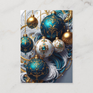 Cartão De Informações Luxus Weihnachtskugeln Blau Gold Ornament
