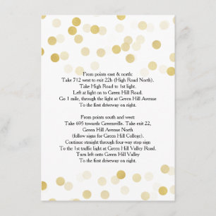 Cartão De Informações Luz Wedding do brilho da folha Dourado de sentidos