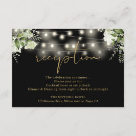 Cartão De Informações Luzes de Corda em Ouro Preto Recepção de Casamento