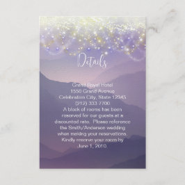 Cartão De Informações Luzes De Fada Violeta Casamento Roxo
