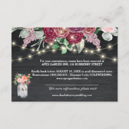 Cartão De Informações Luzes Rústicas de Jarro de Pedra para Casamento em