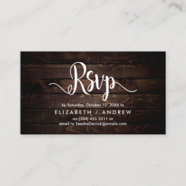 Cartão De Informações Madeira de Fazenda Rústica, Fonte Branca, Responde