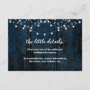 Cartão De Informações Madeira marinho azul-russa