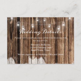 Cartão De Informações Madeira Rústica e Lanternas