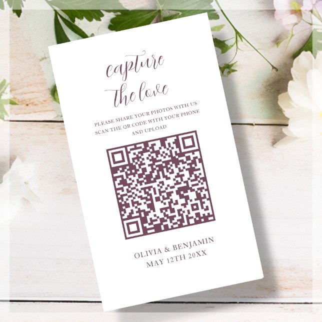 Cartão De Informações Magenta | Branco Capture The Love Código QR (Criador carregado)