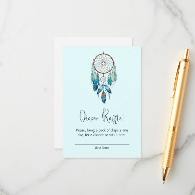 Cartão De Informações Magic Aquamarine Dreamcatcher Fralda Raffle (Frente/Verso In Situ)