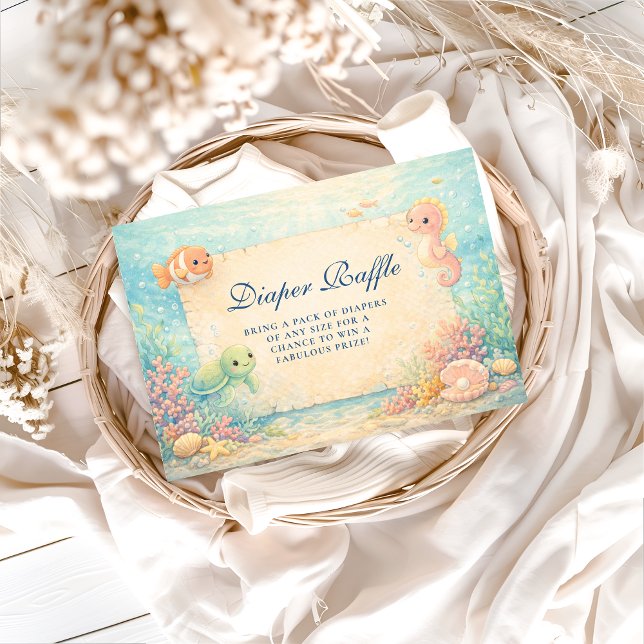 Cartão De Informações Magical Ocean Nursery Diapper Raffle (Criador carregado)