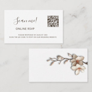 Cartão De Informações Magnólia 3D Flores RSVP Online