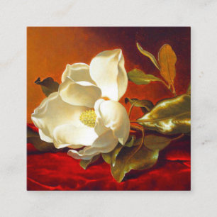Cartão De Informações Magnolia em Red Velvet Martin Johnson Heade