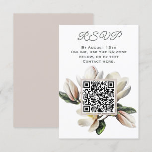 Cartão De Informações Magnolia Flowers RSVP Código QR