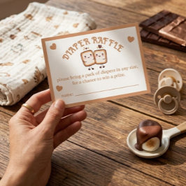 Cartão De Informações Mais amor para o Baby Shower Sorteio de Fraldas