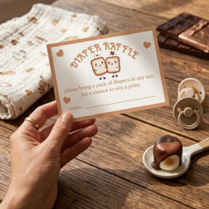 Cartão De Informações Mais amor para o Baby Shower Sorteio de Fraldas