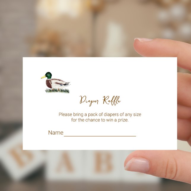 Cartão De Informações Mallard Duck Baby Shower Diaper Raffle Ticket  (Criador carregado)