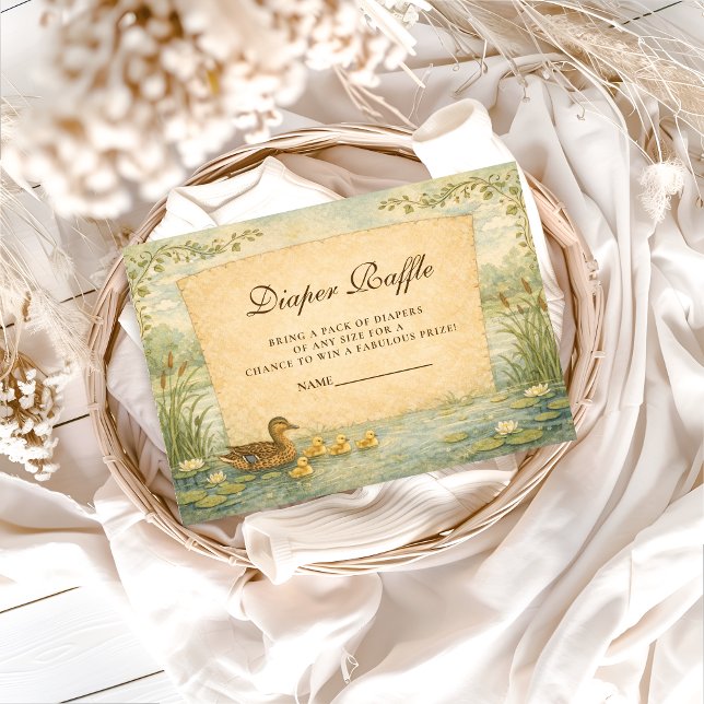Cartão De Informações Mallard Duck Baby Shower Diapper Raffle (Criador carregado)